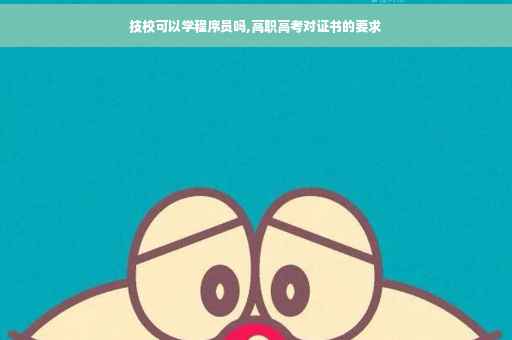 技校可以学程序员吗,高职高考对证书的要求