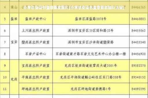 小学毕业证书盖章要求图片(小学毕业证书盖章要求图片大全)