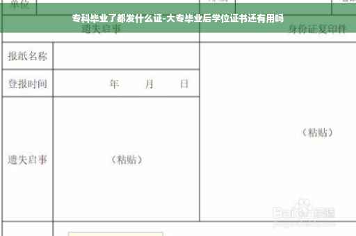 专科毕业了都发什么证-大专毕业后学位证书还有用吗