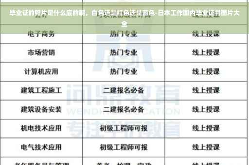 毕业证的照片是什么底的啊，白色还是红色还是蓝色-日本工作国内毕业证书图片大全