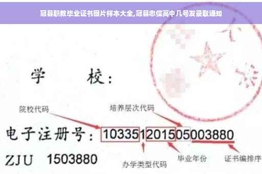 冠县职教毕业证书图片样本大全,冠县忠信高中几号发录取通知