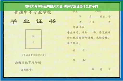 幼师大专学历证书图片大全,幼师毕业证是什么样子的
